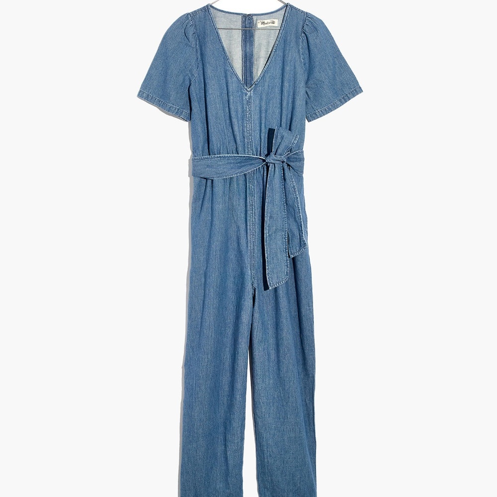 Madewell Denim Puff-Sleeve Tapered Jumpsuit - Picture 4 of 4